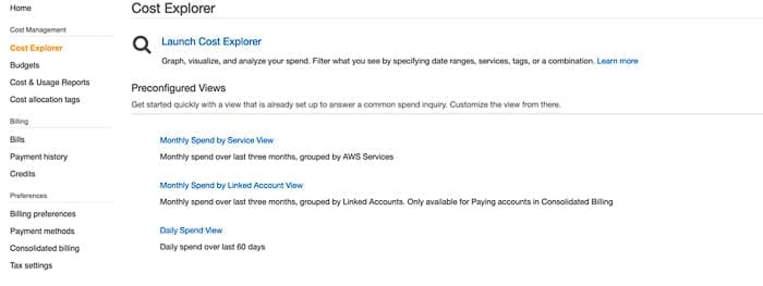 AWS Dashboard screenshot