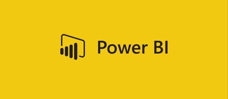Power BI logo on yellow background