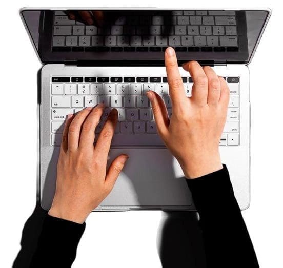 person using computer_white
