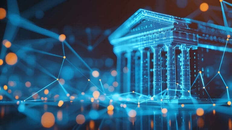 bank on digital technology network, online banking, digital money exchange, data and information on cloud commercial