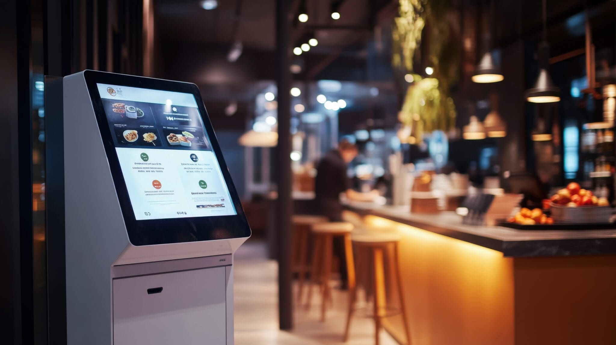 Digital Menu Display in a Modern Restaurant